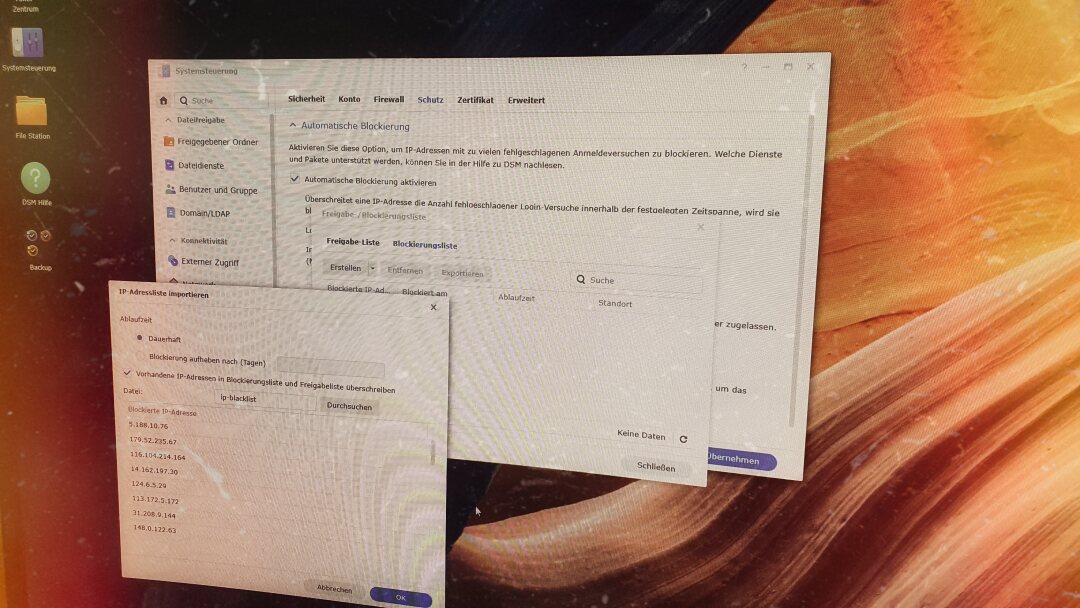 Synology IP-Blacklist importieren