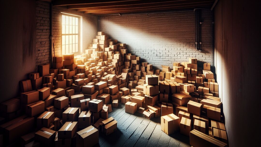 Kellerraum voller Kartons